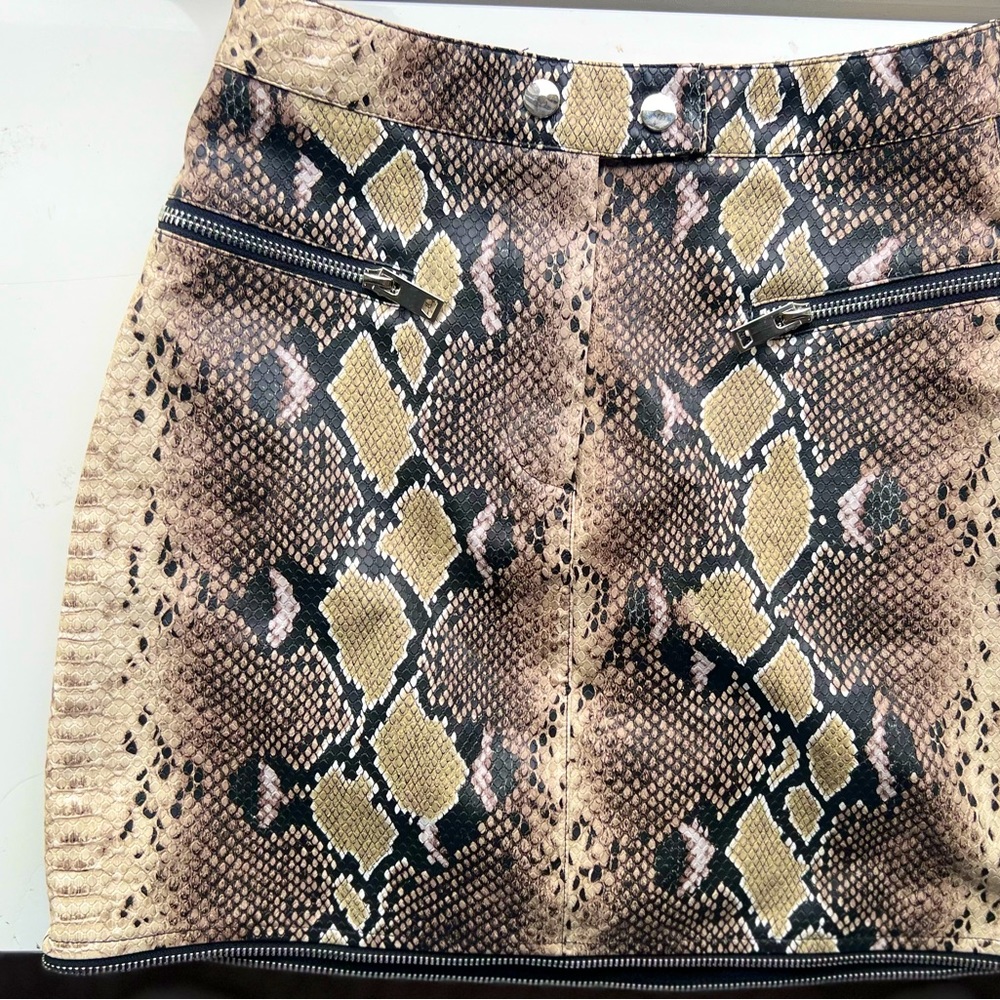I AM GIA mini snakeskin zipper skirt
